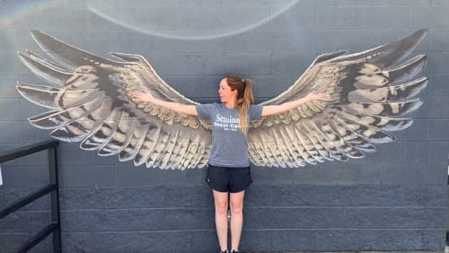 Owl Wings Mural | Murals by Art by Andrea Ehrhardt | Tie and Timber Beer Co. in Springfield