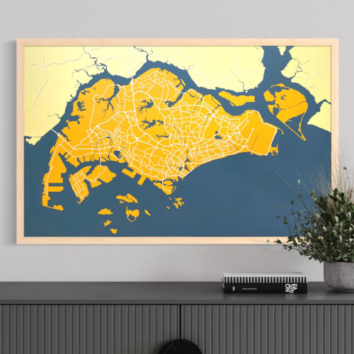 Singapore Map papercut | Mixed Media by JUDiTH+ROLFE