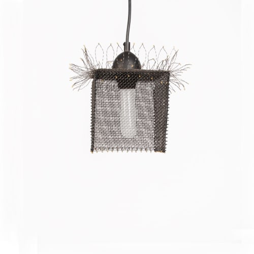Pendant Light Small Fringe #1, 10"h w x 6"w, Steel Wire Mesh | Pendants by Anne Lindsay Studio