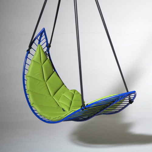 Modern Leaf Shaped Outdoor Hanging Swing Daybed | Couches & Sofas by Studio Stirling