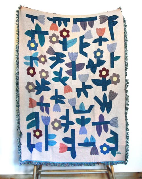 Flower Tetris Blanket | Linens & Bedding by Leah Duncan