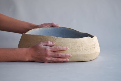 Large Handmade Ceramic organic Shape Bowl | Ceramic Plates by T A R A D | ClayMake Studio in Maylands