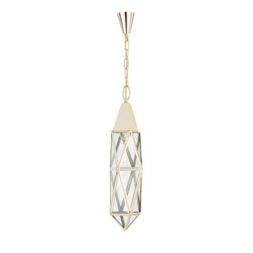 Single-light with Brass Structure Pendant Lamp #1 | Pendants by Bronzetto