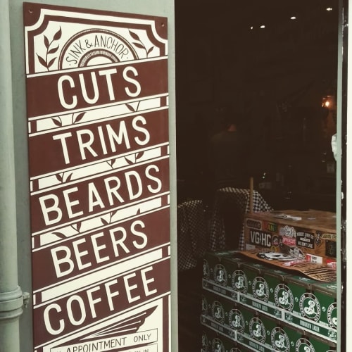 Board Signs | Signage by Journeyman Signs (TATCH) | Sink And Anchor Barbershop in Edinburgh