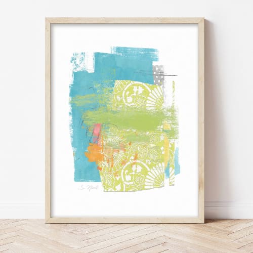 Colorful Abstract Patterned Collage-Print #1-UNFRAMED | Prints by Suzanne Nicoll Studio