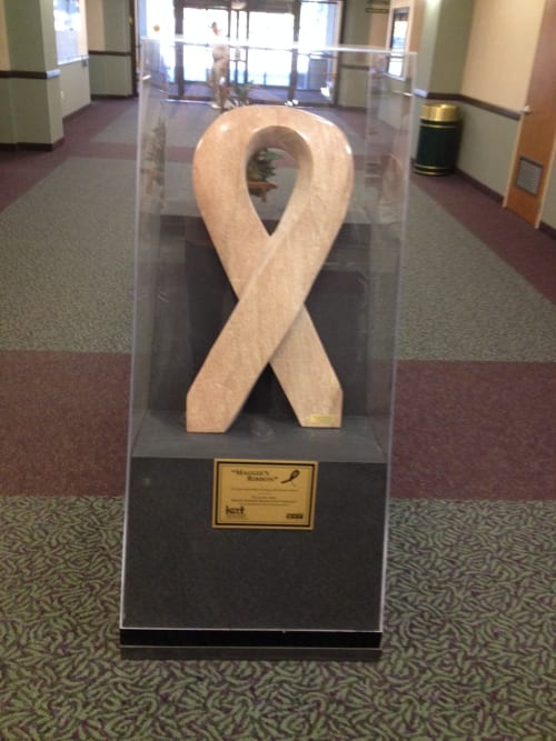 Maggies Ribbon | Public Sculptures by Rock and A Soft Place Studios | Saratoga Hospital in Saratoga Springs