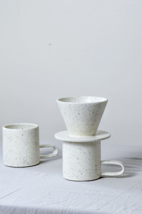 White Speckle Pour Over | Cup in Drinkware by Stone + Sparrow Studio
