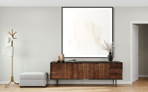 Beige Modern Abstract | Oil And Acrylic Painting in Paintings by LA TOYA JONES