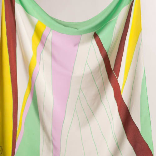 "Russian" screen-printed 100% silk mint green scarve | Apparel & Accessories by Natalia Lumbreras