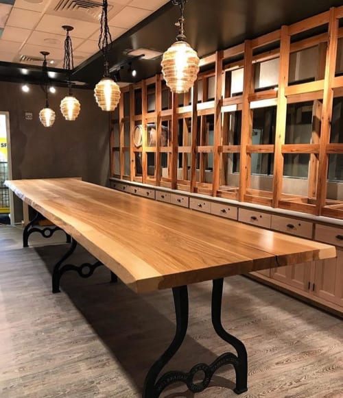 Long Wood Table | Tables by Philip Goold | Tarnished Truth Distilling Company in Virginia Beach