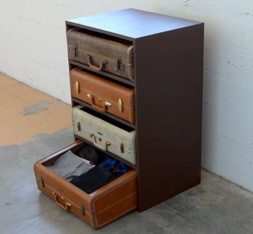 Unique Suitcase Dresser | Furniture by THE IRON ROOTS DESIGNS