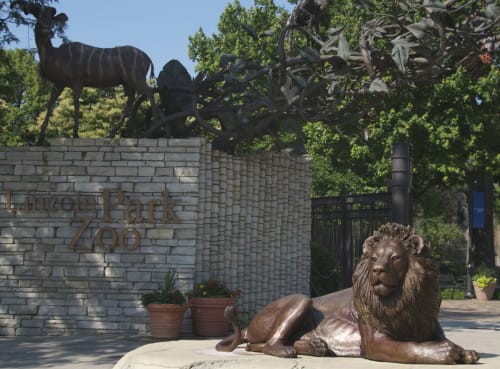 “Adelor” the Lion | Public Sculptures by Koh -Varilla Guild | Lincoln Park Zoo in Chicago