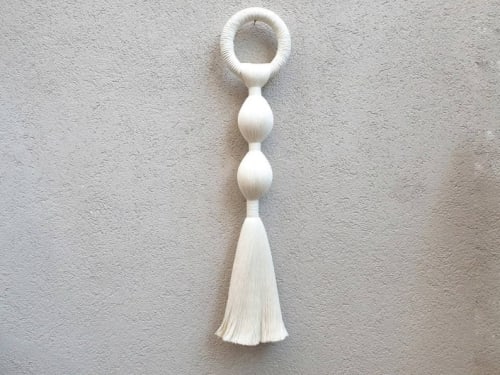 Boho woven large wall weaving tapestry 18×100 cm | Wall Hangings by Sarmal Design