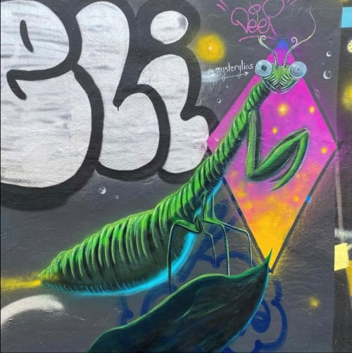 Mantis mural | Murals by Mysterylias Arts | Wynwood Walls in Miami
