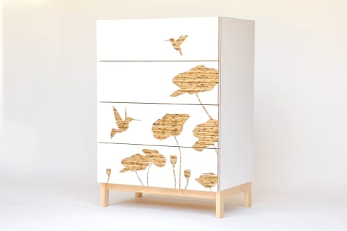 Hummingbird Graphic Tall Dresser | Storage by Iannone Design