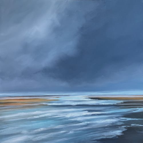 Moody Blues - Seacape Painting on Canvas | Oil And Acrylic Painting in Paintings by Filomena Booth Fine Art