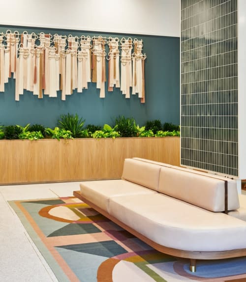 Woven Ceramic Wall Sculpture with Cotton and Tencel Fringe | Wall Hangings by Karen Gayle Tinney | The Odeon in New Orleans