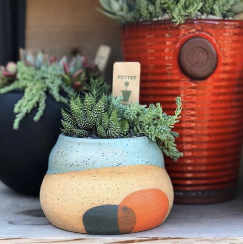 Gourd Planter, Robin's Egg Blue | Vases & Vessels by Mineral Ceramics | Potted in Los Angeles