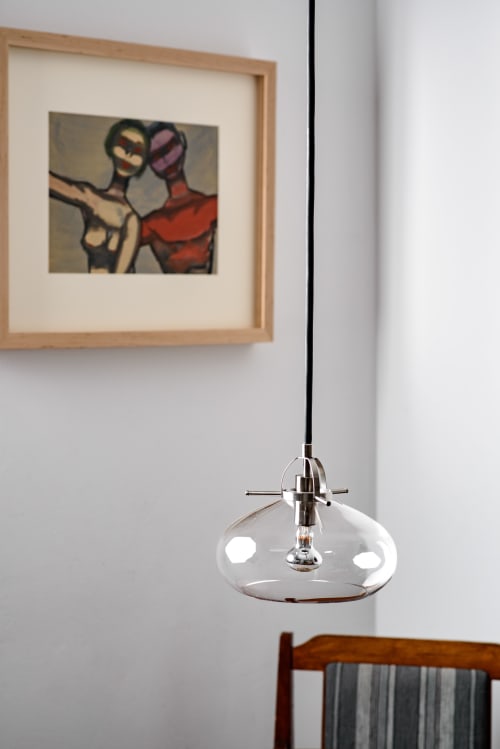 Art Deco inspired Pendant Lamp with Rubber Cable