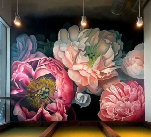 Bohemian Bloom Mural - Pinstripes Houston | Murals by Nicolette Atelier | Pinstripes in Houston