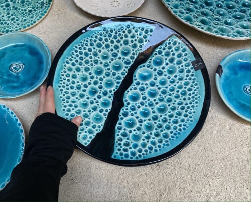 "Another World" display plate, decorative art | Decorative Objects by "Living Water" Design by Bojana Vuksanović