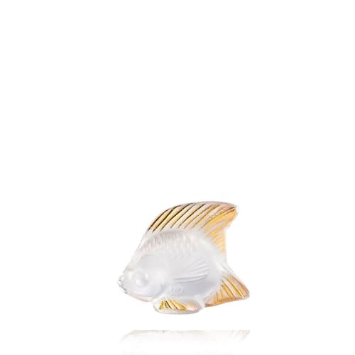 Fish Sculpture - Clear and Gold Stamped Crystal | Sculptures by Lalique | LALIQUE - Rue Royale in Paris