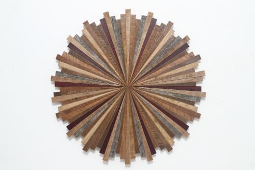 Starburst Reclaimed Wood Wall Art-Ruby: 32"Dia | Wall Sculpture in Wall Hangings by Craig Forget