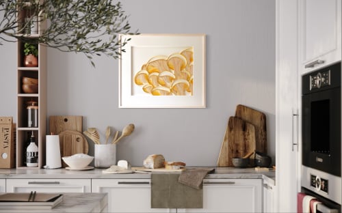 Golden Oysters on-edge paper art | Wall Sculpture in Wall Hangings by JUDiTH+ROLFE