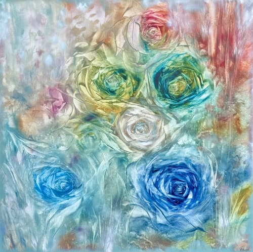 Roses in the Color | Oil And Acrylic Painting in Paintings by Kozyuk Gallery