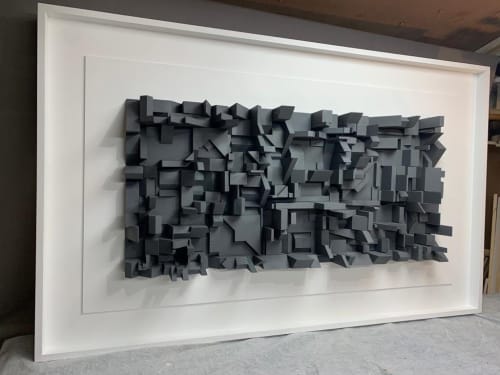 Carbone from Metropolis Series 60" X 38" (Including frame) | Sculptures by Fernando Davila
