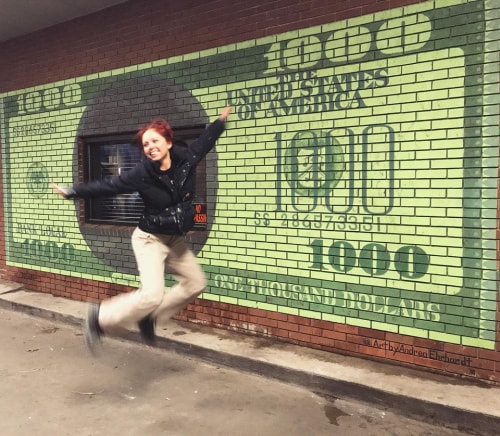 1000 Dollars | Street Murals by Art by Andrea Ehrhardt | Systematic Savings Bank in Springfield