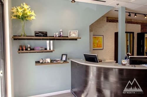 Floating Shelves | Furniture by 40 North Designs | Twig Hair Salon in Boulder