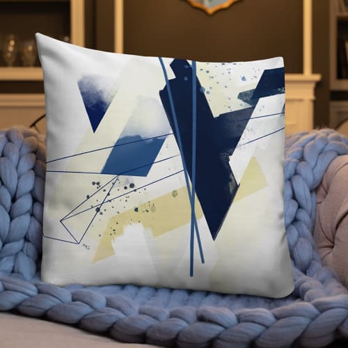 Blue Shift Square Throw Pillow | Pillows by Michael Grace & Co.