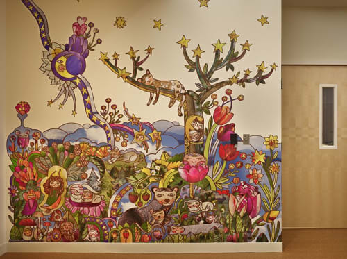 Surgery Center for kids mural | Murals by KittenChops Illustration | Seattle Children’s Bellevue Clinic: Urgent Care Department in Bellevue