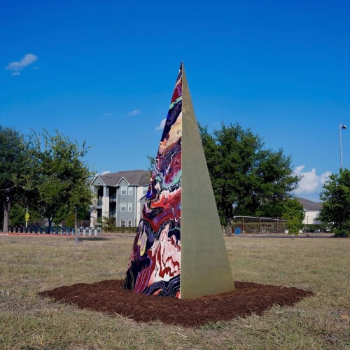 Wavelength | Public Sculptures by Darcie Book | Ruiz Branch, Austin Public Library in Austin