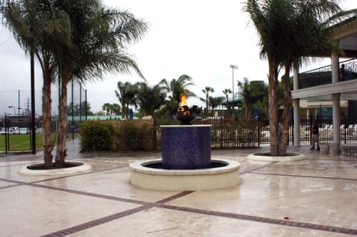 Great Bowl O’ Fire Sculptural Firebowl and Fountain | Public Sculptures by John T Unger | Club Westside in Houston