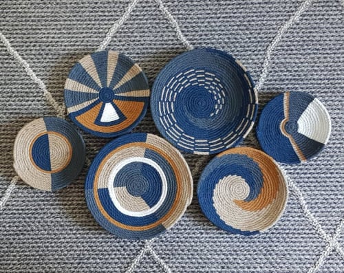 Set of 6 Woven Baskets Wall Decor | Decorative Plate in Decorative Objects by Sarmal Design