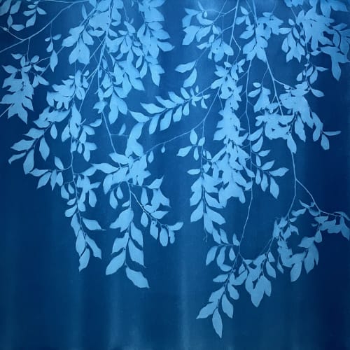 Autumn Twilight I (36 x 36" FRAMED hand-printed cyanotype) | Photography by Christine So