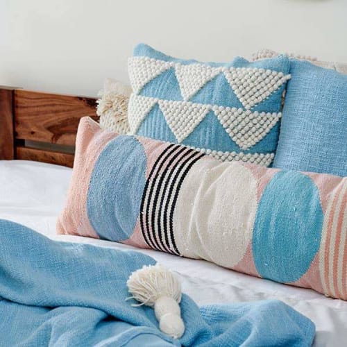 Handmade Circle Geo Lumbar Pillow, Multi | Pillows by Casa Amarosa