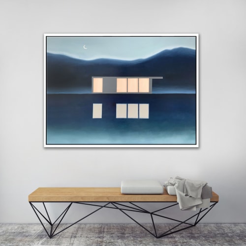"Night" I Modern Landscape Painting | Oil And Acrylic Painting in Paintings by ART + ALCHEMY By Nicolette Atelier