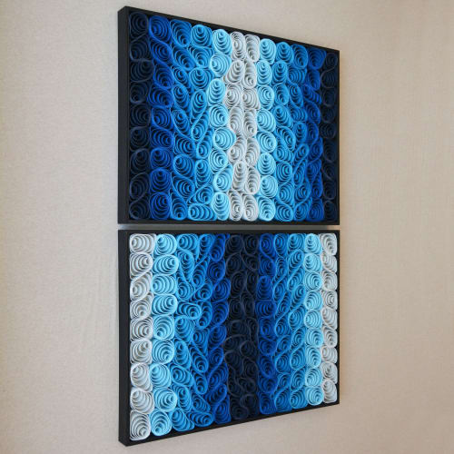 No. 18 Set of 2 Acoustic Diffuser Panel - Gradient Abstract | Wall Hangings by Joseph Aurelius