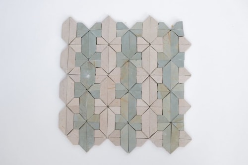 Sage Green & Shadow White Mosaic Tile | Tiles by Mosaics & Company LLC