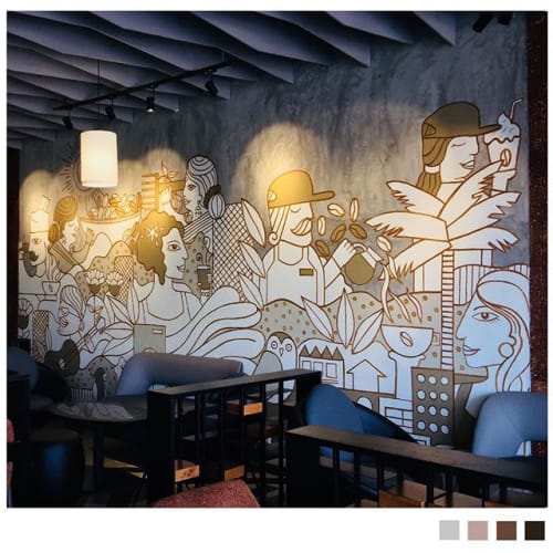 Caffeine diary | Murals by Nidhin Joseph | Cafe coffee day in Ernakulam
