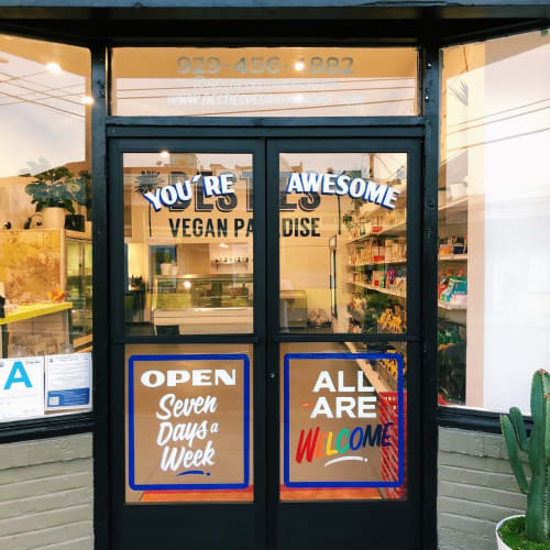 Window Art | Signage by Well Done Signs | BESTIES Vegan Paradise in Los Angeles