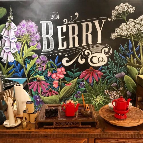 Floral Mural | Murals by Kara Bella Art | Berry and Co. in Sag Harbor
