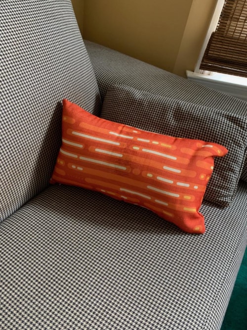 Mid-Century Sunset Rectangular Throw Pillow