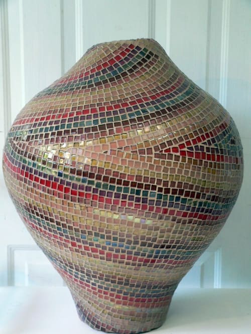 mosaic urn | Vases & Vessels by Connie Glover Pottery
