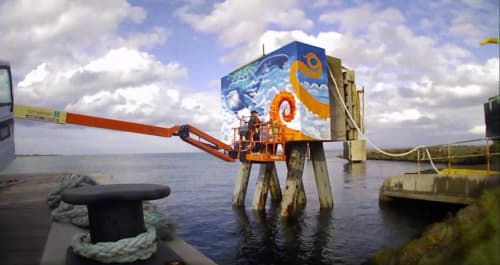 Aquatic Mural | Murals by Mike Makatron | Searoad Ferries in Queenscliff
