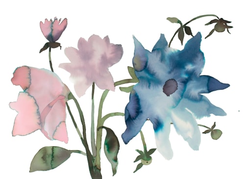 Floral No. 35 : Original Ink Painting | Watercolor Painting in Paintings by Elizabeth Becker