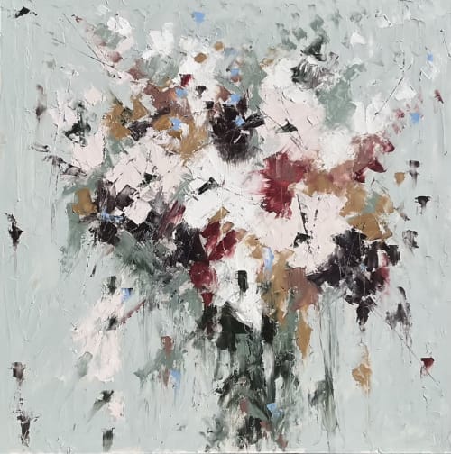 Abstract floral painting | Oil And Acrylic Painting in Paintings by Ronda Waiksnis
